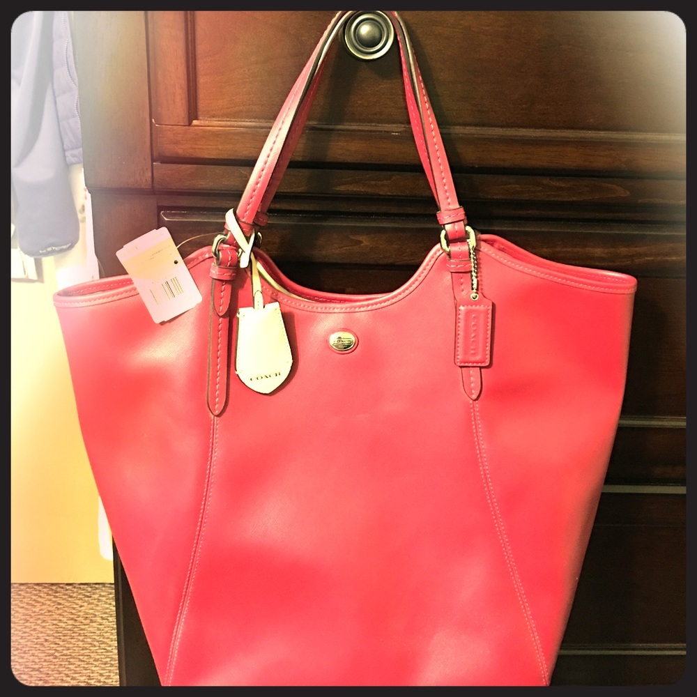 Coach Pink Peyton Leather Tote