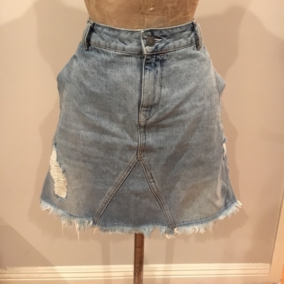 allsaints denim skirt