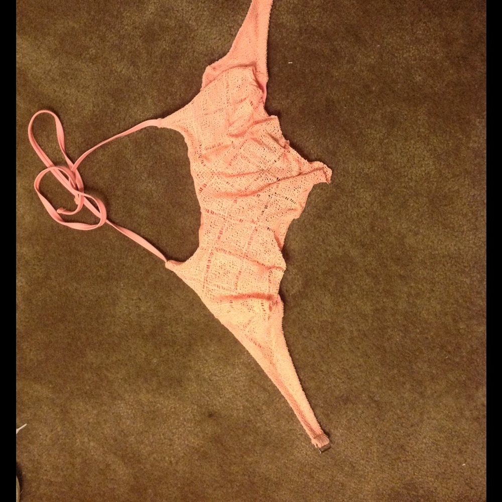 Peach halter bikini