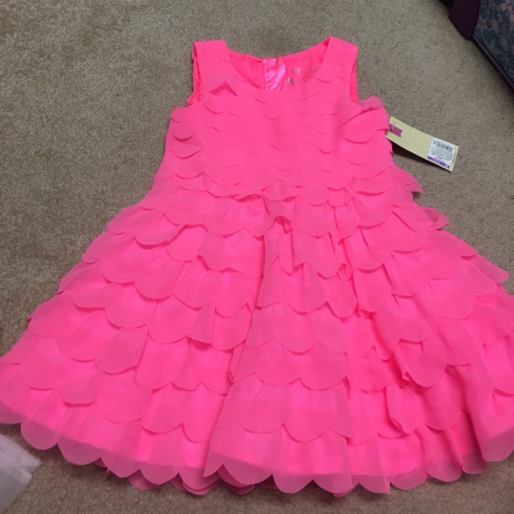 NWT baby girl bright pink dress