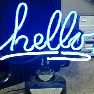 Neon hello sign