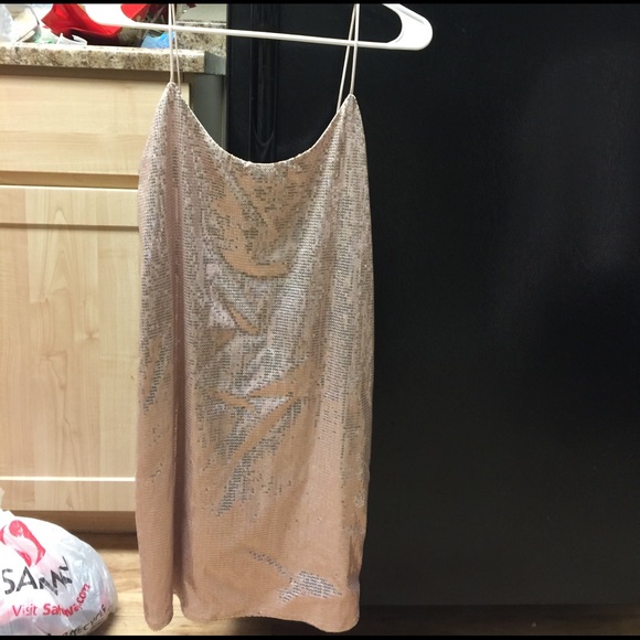 Zara strap mini dress pink sequin NWT - Picture 1 of 5