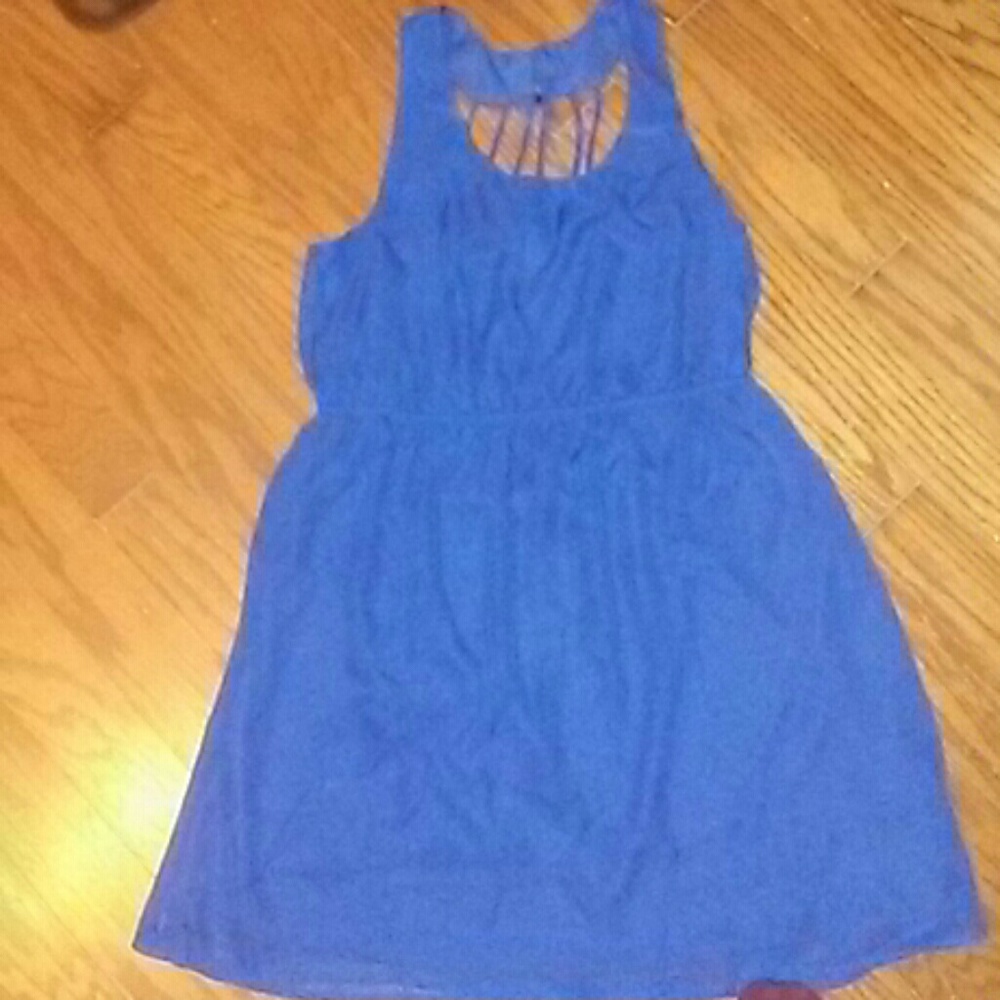 Blue flowy around the neck summer dress