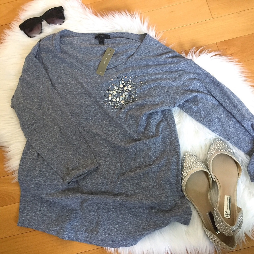 NWT J. Crew Embellished Top