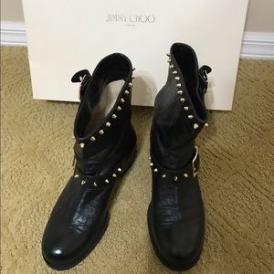 Jimmy Choo Dash Biker Boots with Studs