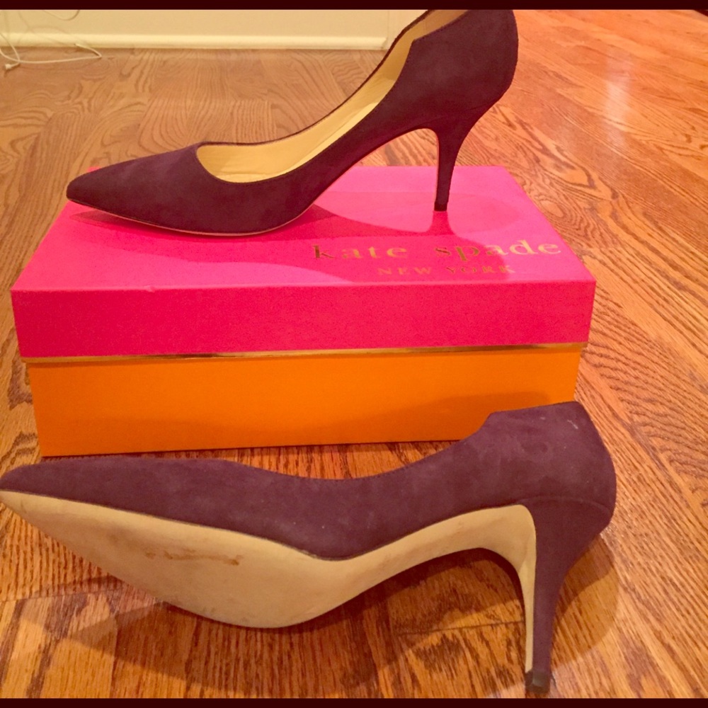 Kate spade eggplant suede pumps