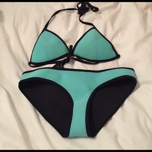 Used turquoise triangle bikini