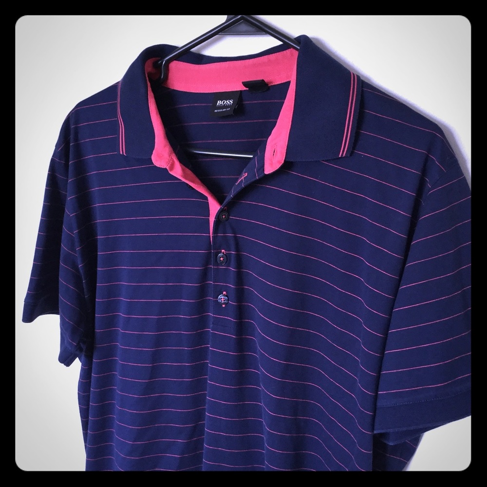 HUGO BOSS Men's Striped Golf Polo XL