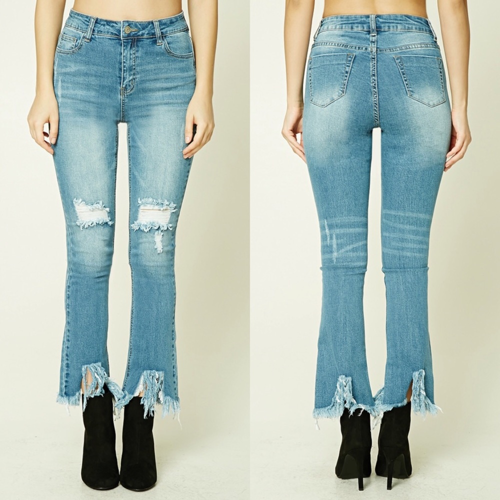 Distressed Flared Jeans