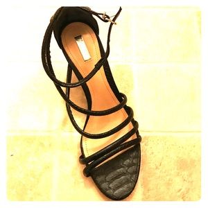Schutz black heels snake wedge size 8.5