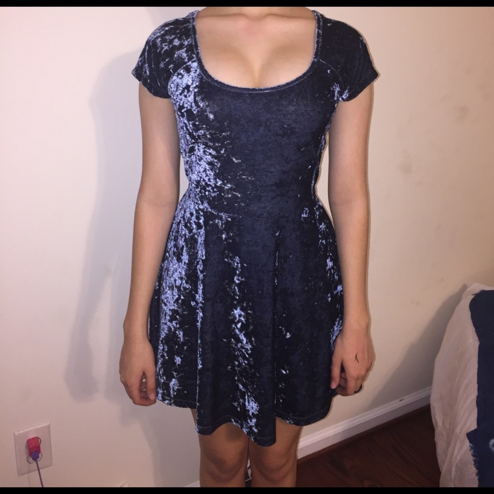 forever 21 blue velvet dress