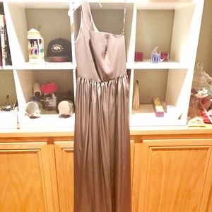 Charcoal grey Bridesmaid gown.