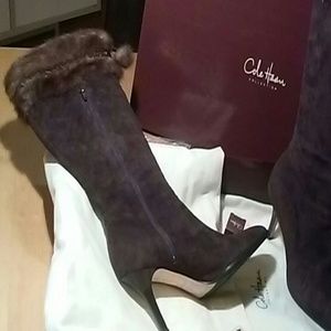Suede brown soft tall boots