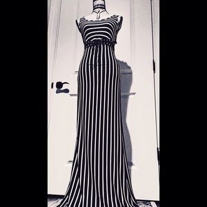 Black & White Jailhouse Tank Maxi Dress