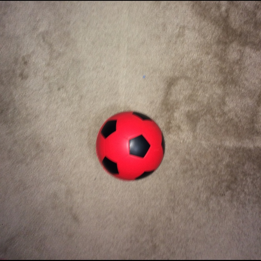 Red and black children's foam soccer ball