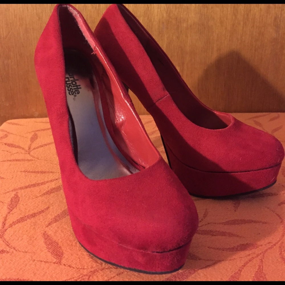 Charlotte Russe Suede Platforms Size 7 - Picture 1 of 4