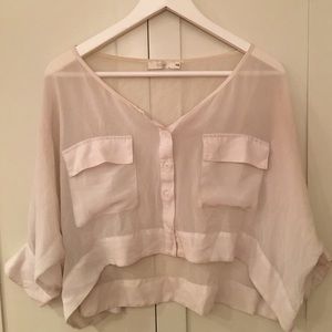 LF brand millau white sheer top