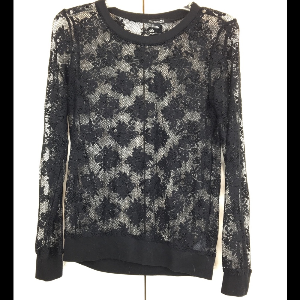 Forever 21 Black Lace Long Sleeve