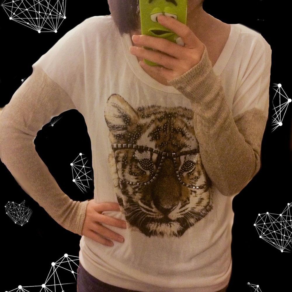Tiger Sequin Decorated Sweatshirt