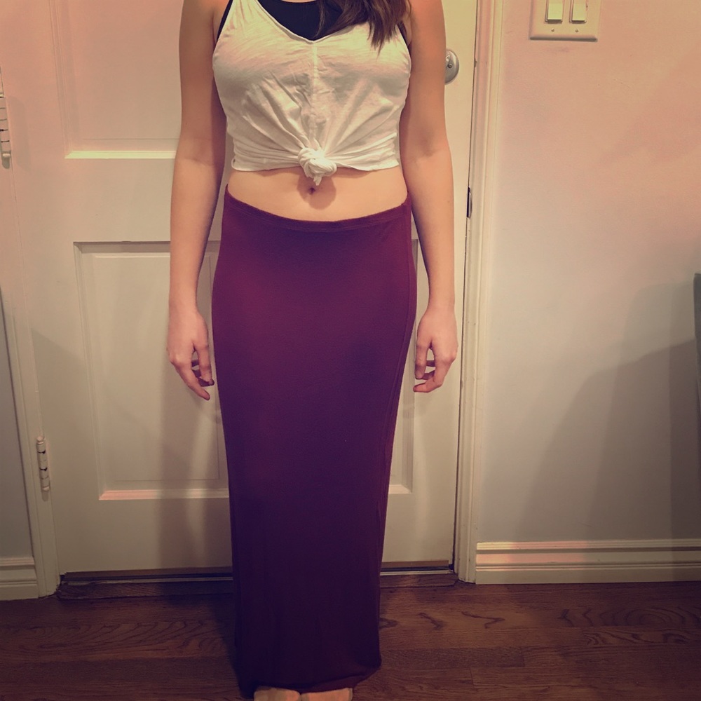 Maroon maxi skirt