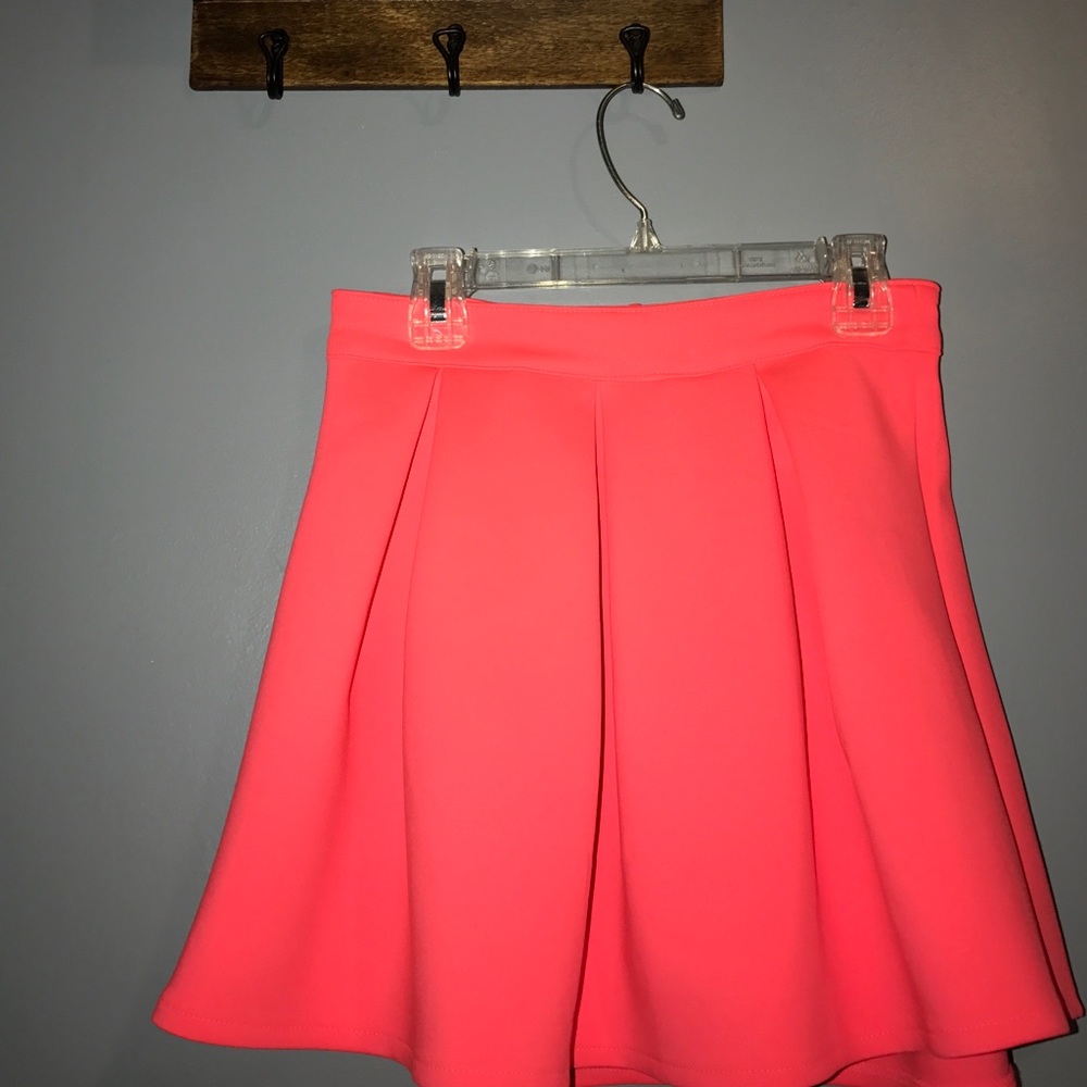 Bethany Mota neon coral skirt