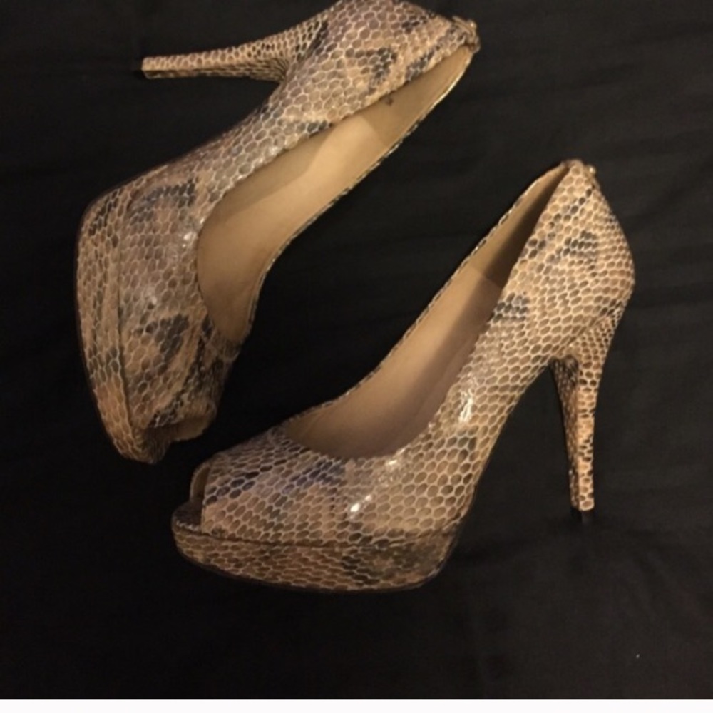 Stuart Weitzman faux snakeskin heels
