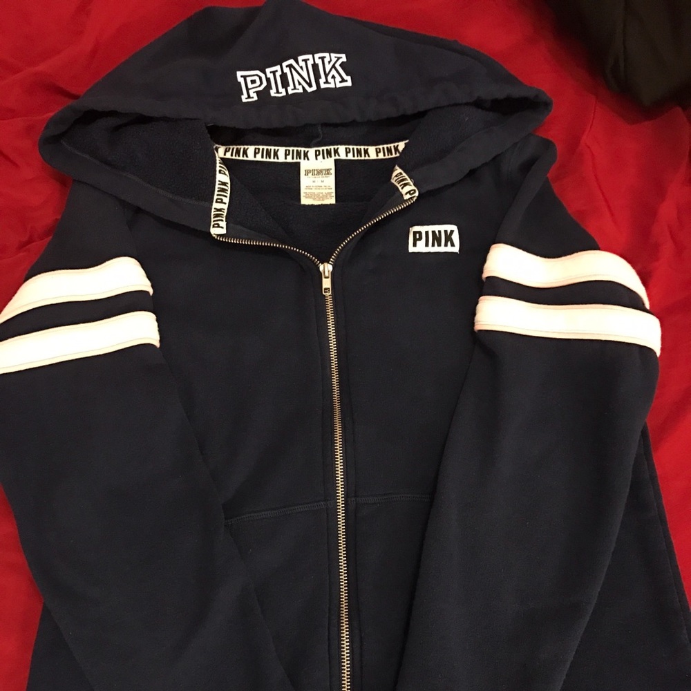 PINK zip hoodie (blue)