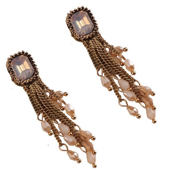 New Maxi Pink Crystal Statement Earrings - Picture 2 of 2