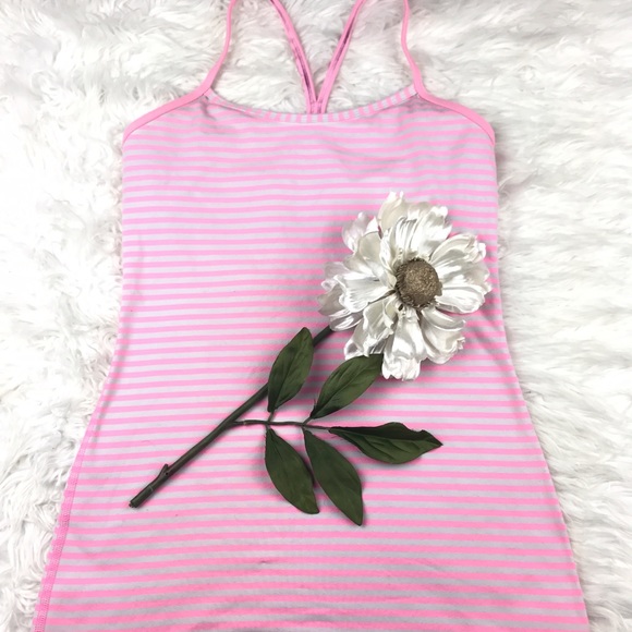 lululemon athletica Tops - 💕SALE💕Lululemon Pink & White Striped Power Y