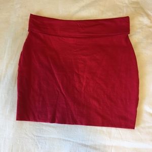 Red body con skirt