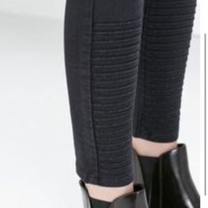 Zara Black Moto Biker Jean