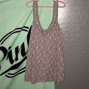 LEI flower/leaf print tank top
