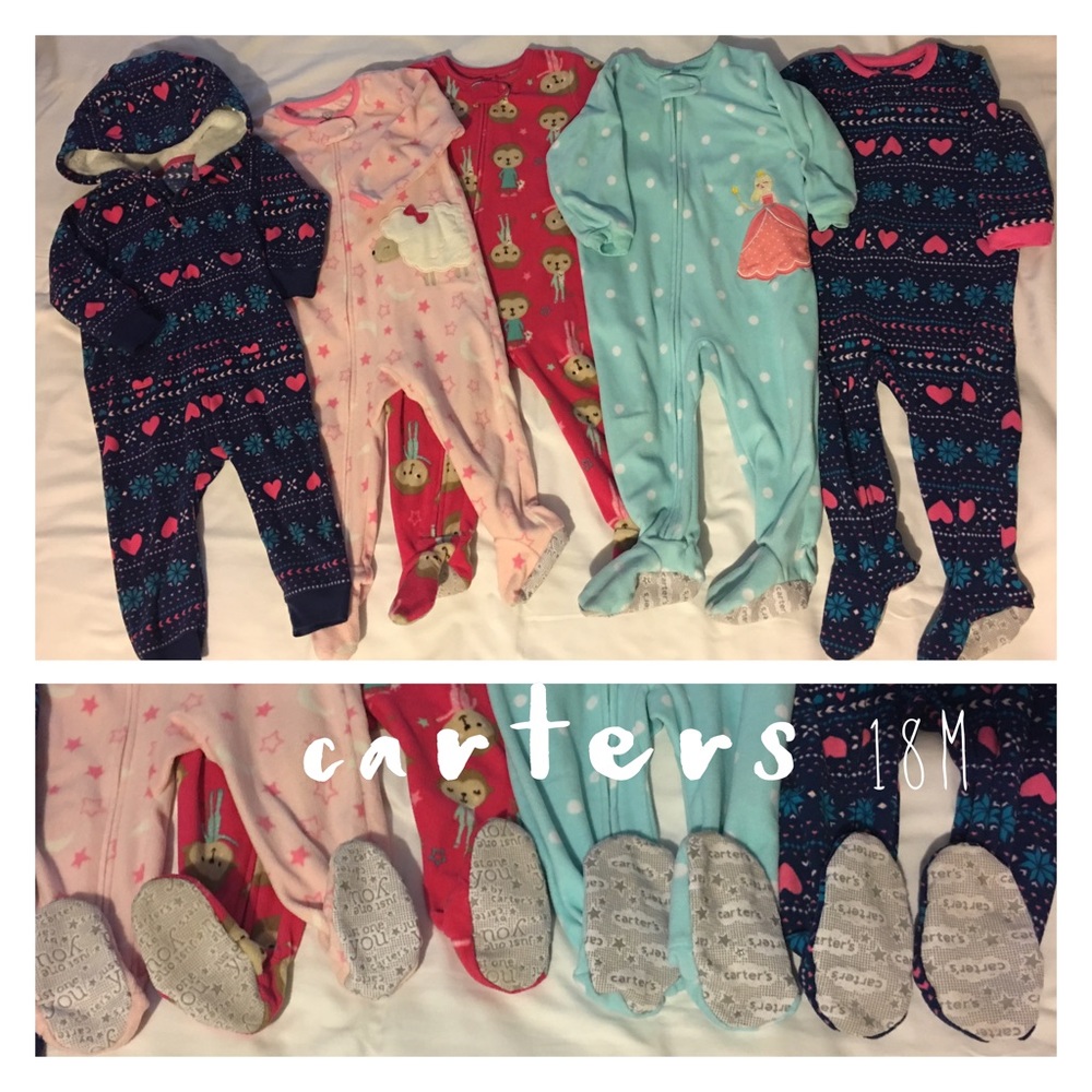 Carter's Long Sleeve Footed Pajamas Bundle