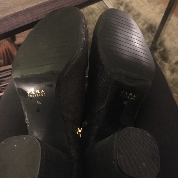 Zara Boot shoes black w shimmers - Picture 4 of 4