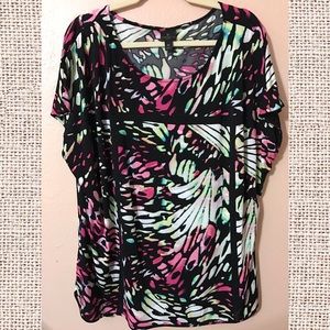 Short Sleeve Multi-color Top