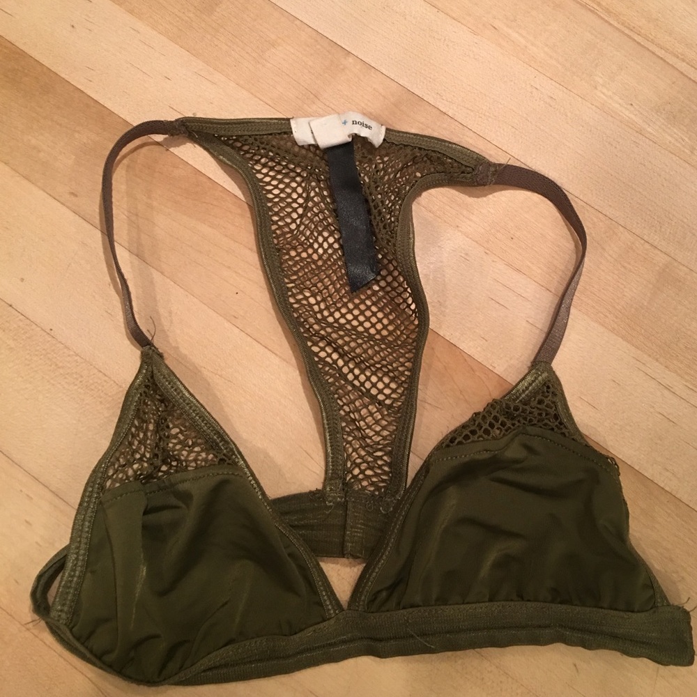 Silence + noise olive green bralette