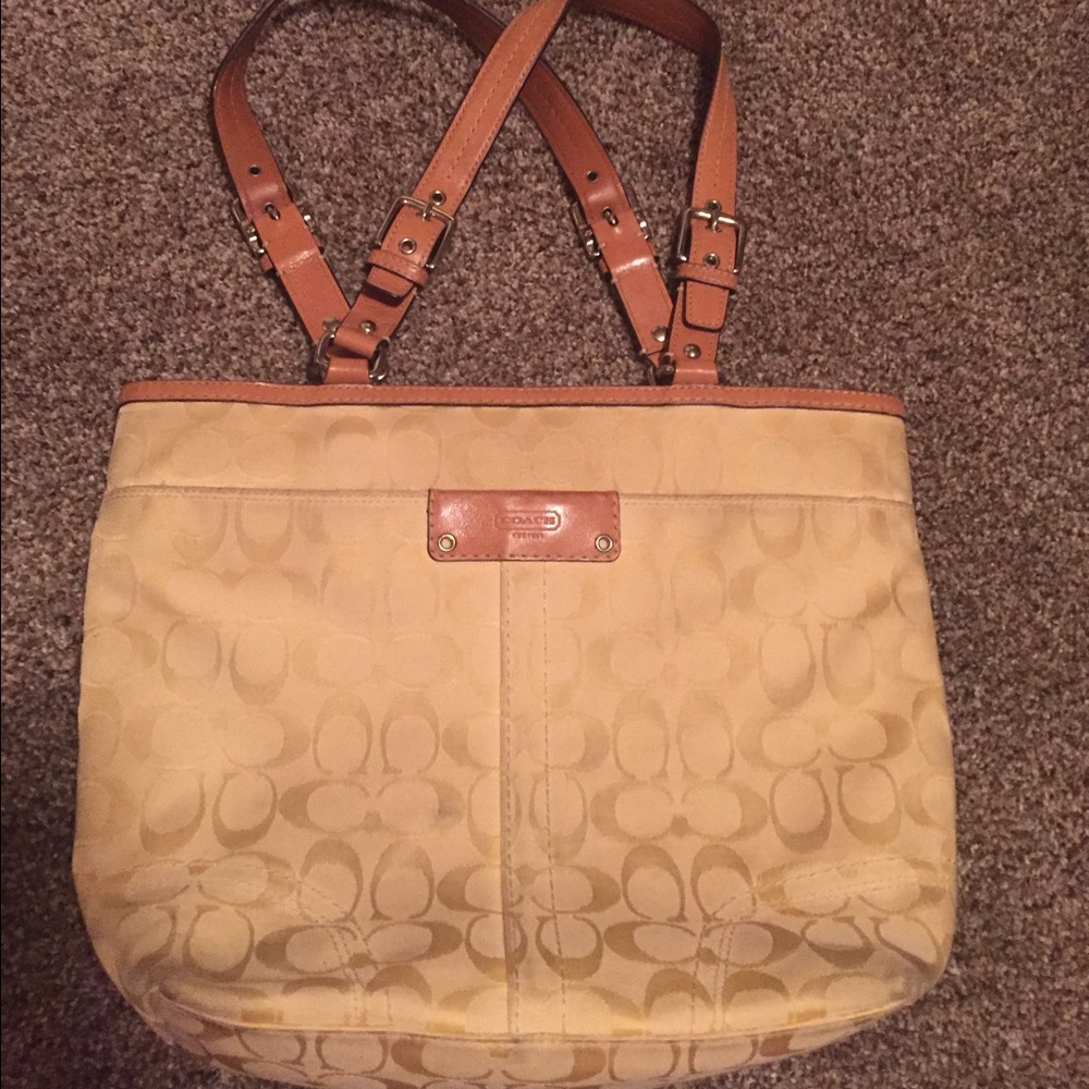 Coach purse and matching wallet- yellow