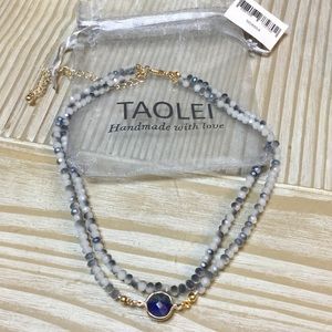 Choker beaded double strand