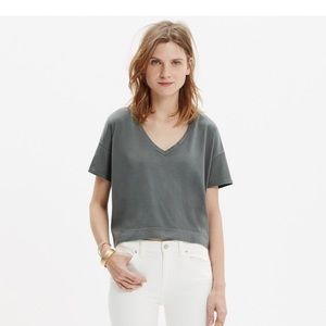 Madewell Luster V neck crop top