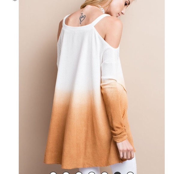 Ombré Cold Shoulder Tunic - Picture 2 of 3