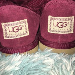 Knitted deep red UGG boots!!!