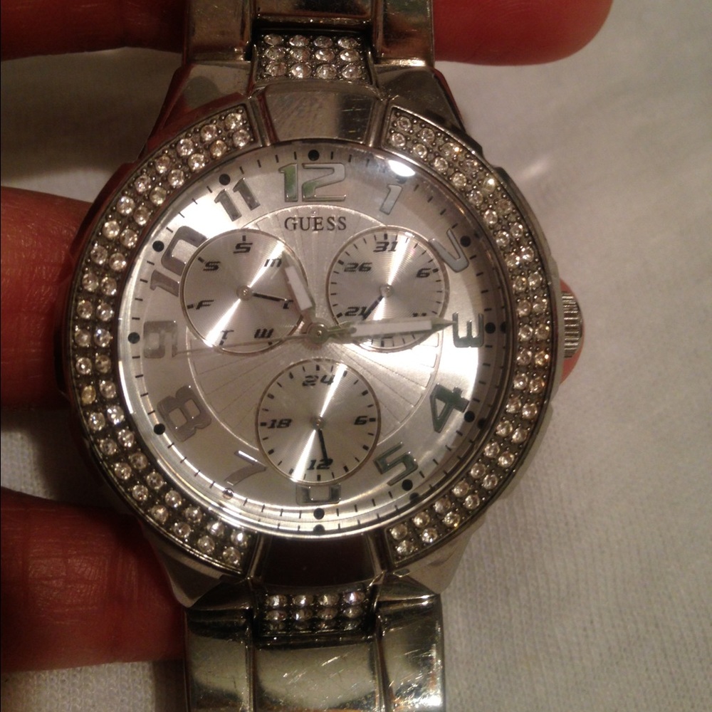 Guess watch with rhinestone detail