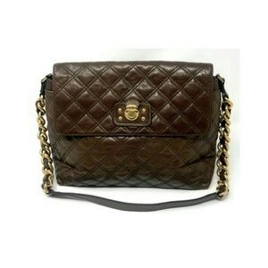 Marc Jacobs quilted brown lambskin shoulder bag