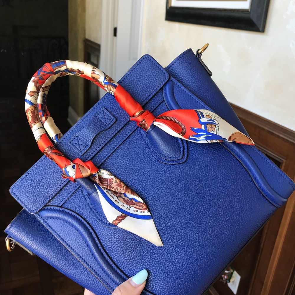 SOLD Celine Nano Indigo Pebble Leather Gold - Picture 3 of 7