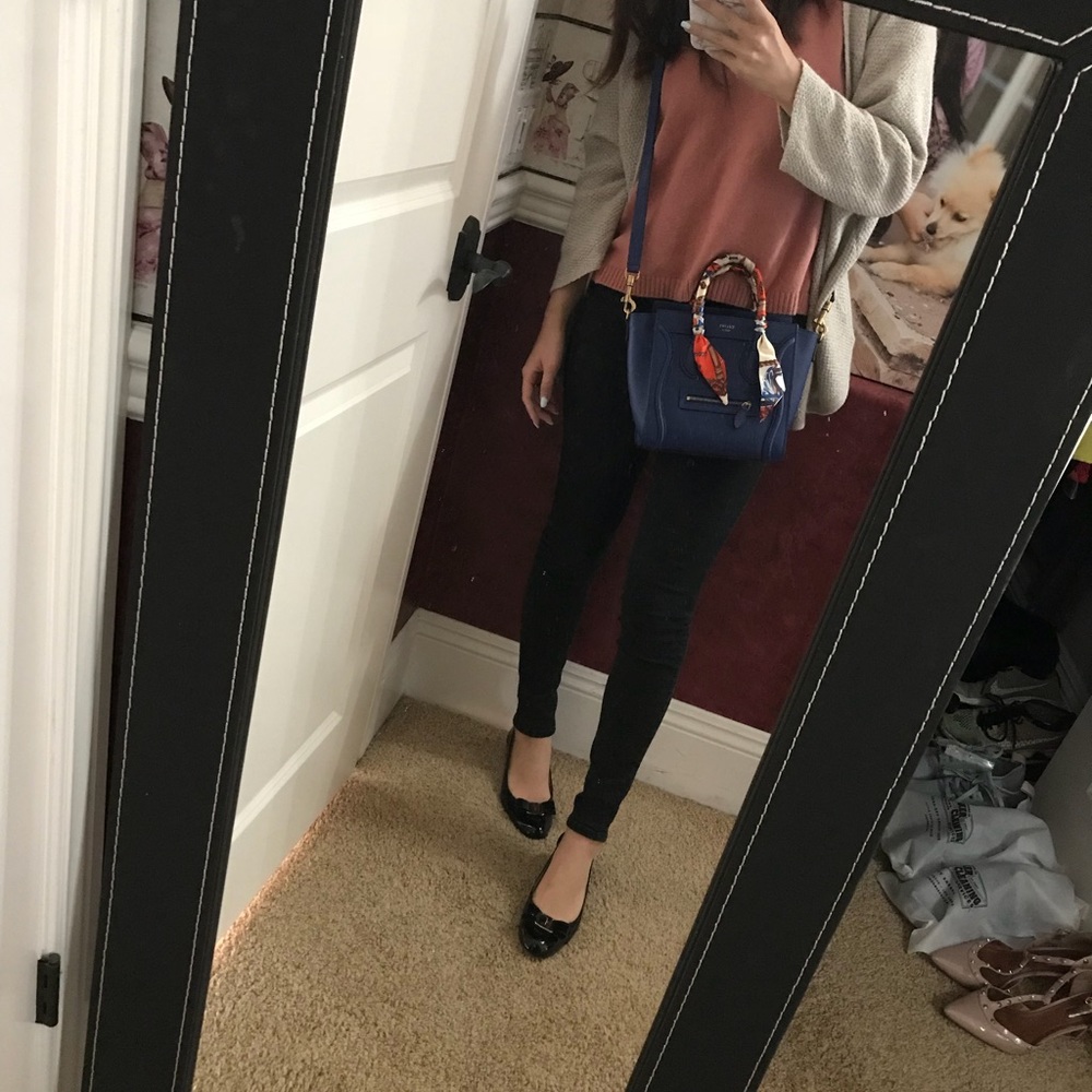 SOLD Celine Nano Indigo Pebble Leather Gold - Picture 6 of 7
