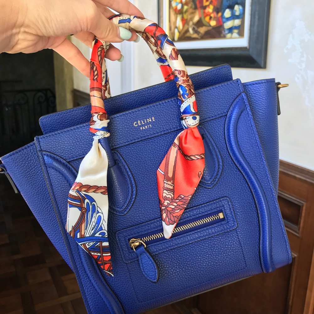 SOLD Celine Nano Indigo Pebble Leather Gold - Picture 5 of 7