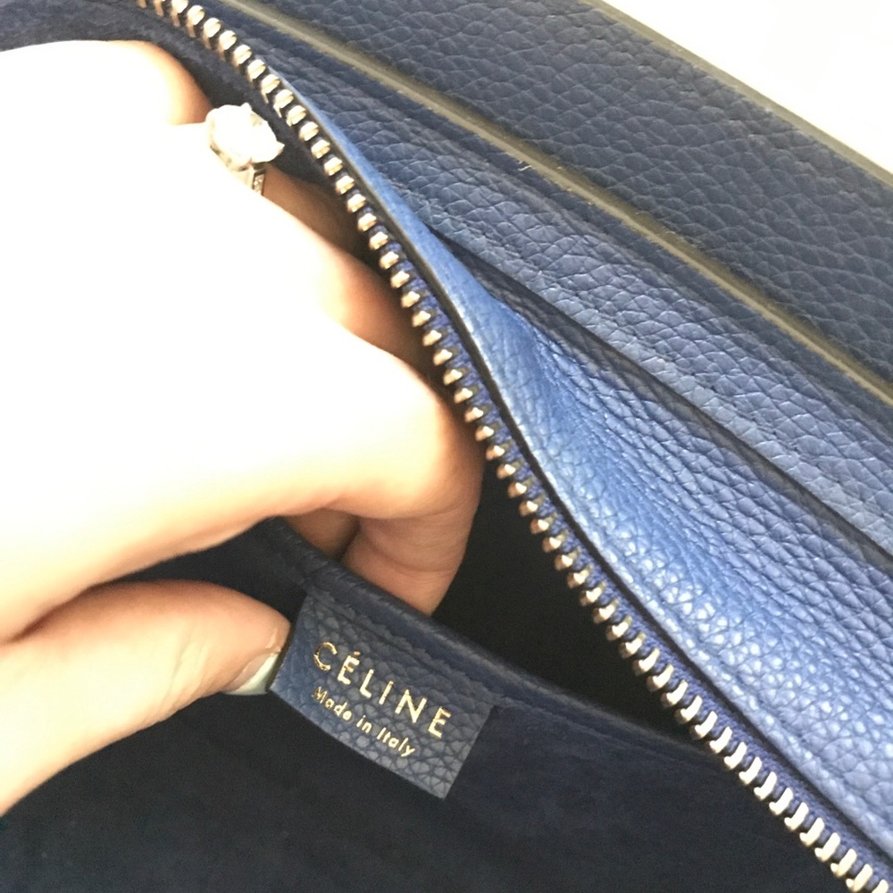SOLD Celine Nano Indigo Pebble Leather Gold - Picture 7 of 7