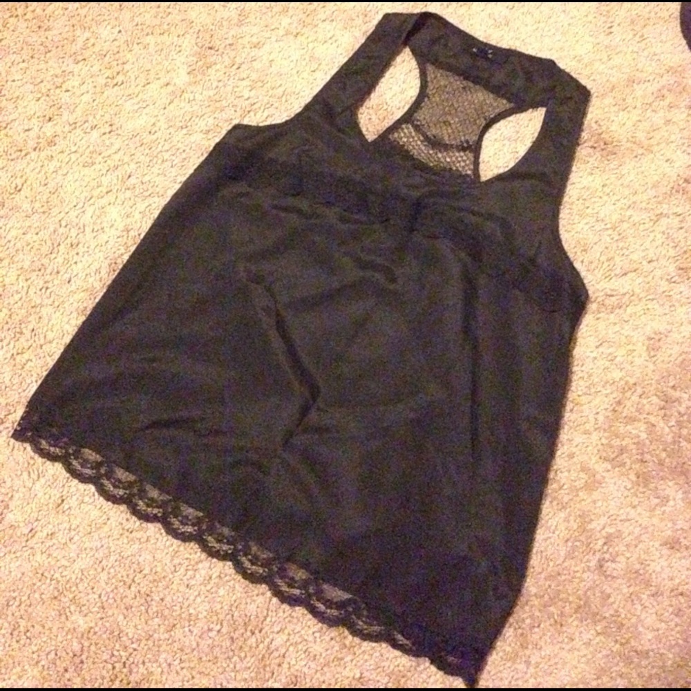 Silk lace racerback tank top small