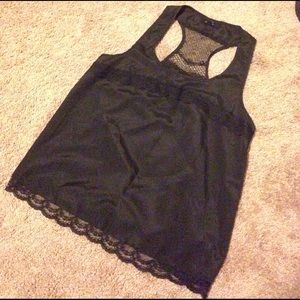 Silk lace racerback tank top small