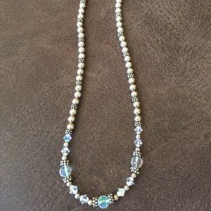 Vintage 925 sterling necklace w/ Swarovski crystal